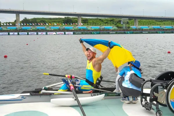 Roman Polianskyi of Ukraine won gold in men’s PR1 single sculls, a rowing event, in Tokyo.